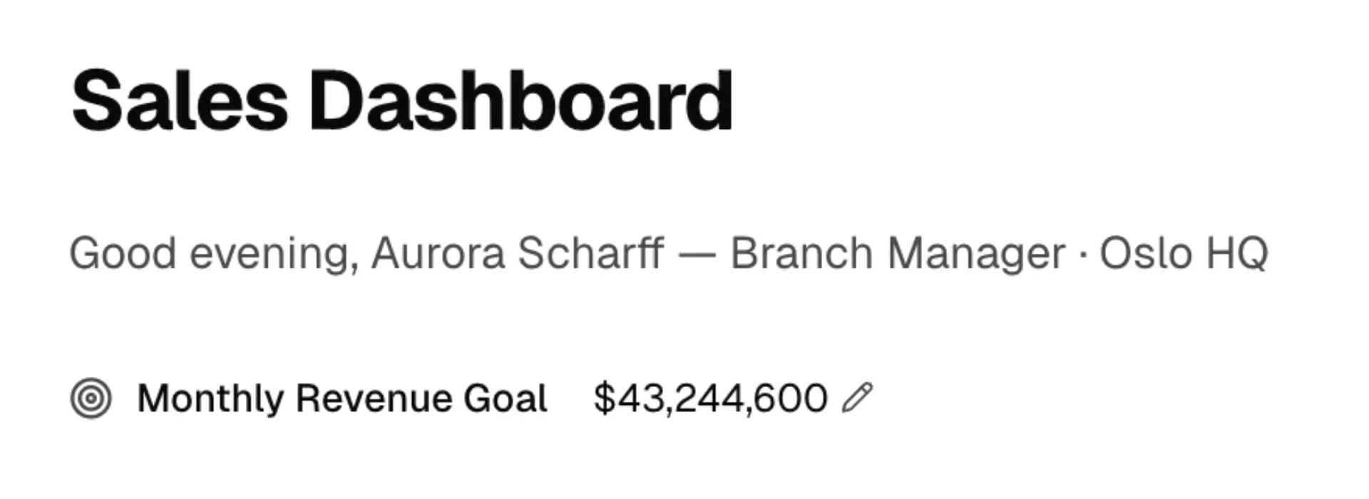 RevenueGoal inline editing with formatted currency display