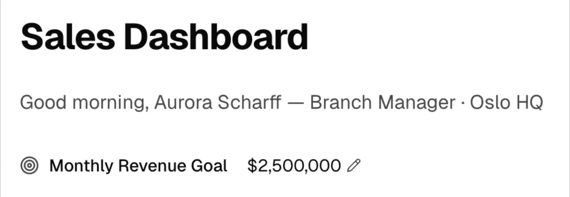 RevenueGoal inline editing with formatted currency display